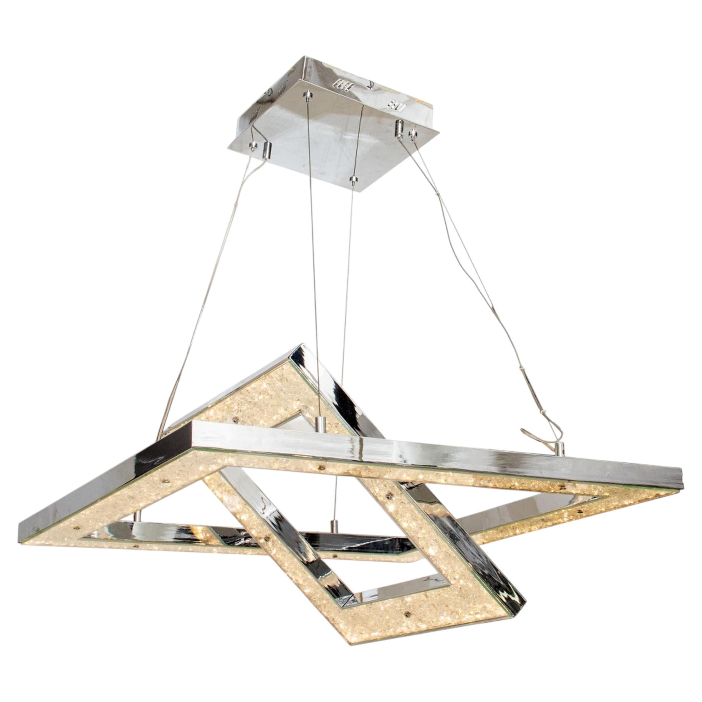 Modern Minimalist "Crushed Ice" Pendant Lamp with Glass Crystal Elements