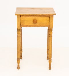 Federal Style Maple Bedside Table with Turned Wood Legs