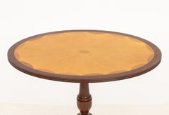 Bombay Company Oval Mahogany Occasional Table with Walnut Starburst Inlay