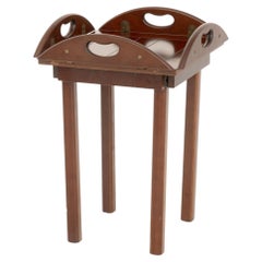 Bombay Company Mahogany Circular Tray Table with Removable Tray Top