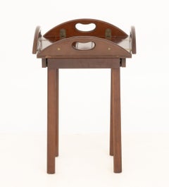 Bombay Company Mahogany Circular Tray Table with Removable Tray Top