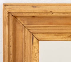 Specchio da parete rustico in pino intagliato con cornice rettangolare