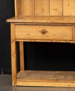 Irish Pine Wood Pot Board Dresser with Hutch Above Drawers
