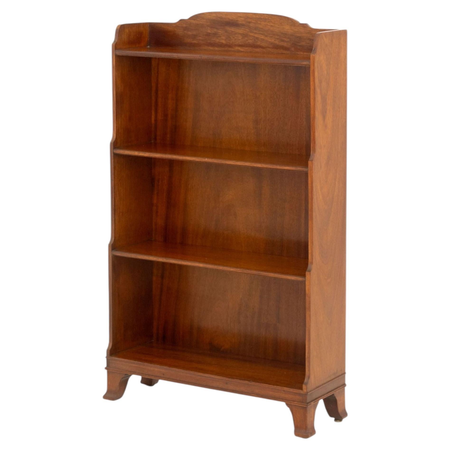 Arts and Crafts Walnut Open Bookcase with Three Shelves For Sale