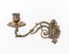 Pair of French Empire Style Brass Swing-Arm Wall Sconces
