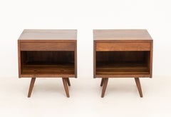 George Nakashima Pair of "Swett" Special Order Walnut Bedside Tables, 1964
