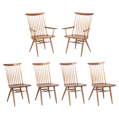 Sechser-Set „neuer“ Esszimmerstühle aus Walnussholz von George Nakashima, 1964–1965
