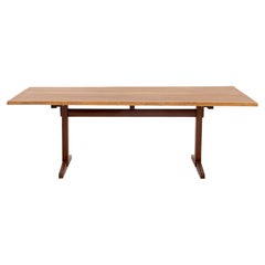 George Nakashima Bookmatch Black Walnut Trestle Dining Table, 1964-5