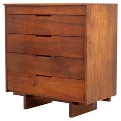 George Nakashima Walnut Chest of Five Drawers, 1964-5