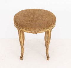 Louis XV Style Snakeskin Print Upholstered Ottoman