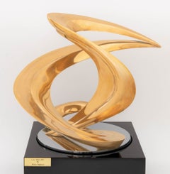 Michi Raphael, "La Valse", scultura astratta in bronzo dorato, 1979