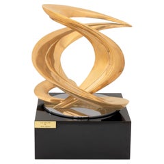 Michi Raphael "La Valse" Abstract Gilt Bronze Sculpture, 1979