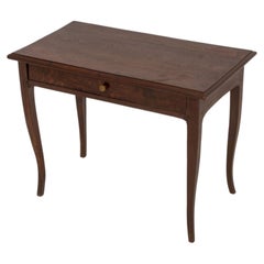 French Provincial Oak Side Table with Cabriole Legs