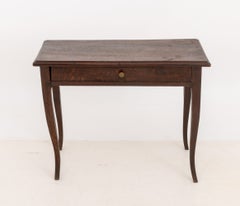 French Provincial Oak Side Table with Cabriole Legs