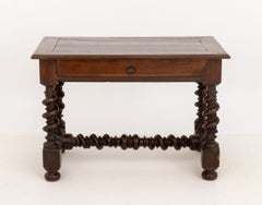 Louis XIII Rectangular Walnut Table with Single Drawer