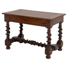 Louis XIII Rectangular Walnut Table with Single Drawer