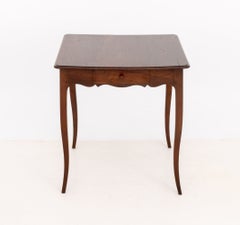 French Provincial Style Oak Lamp Table With Two Drawers