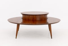 Mesa de centro circular de caoba de estilo «Mid-Century Modern»