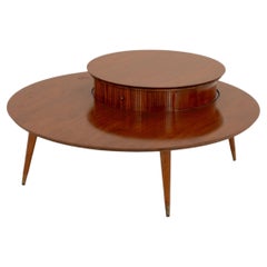 Mesa de centro circular de caoba de estilo «Mid-Century Modern»