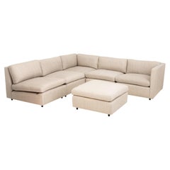 Sofá modular de tres plazas de color beige de Charles Pfister para Knoll