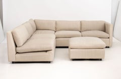 Sofá modular de tres plazas de color beige de Charles Pfister para Knoll