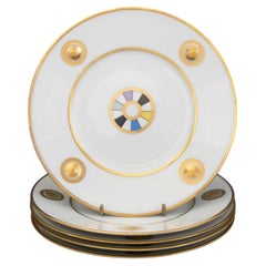 Set of Five Olivier Gagnere for Bernardaud Porcelain "Lipair" Dessert Plates