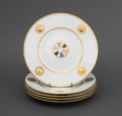 Set of Five Olivier Gagnere for Bernardaud Porcelain "Lipair" Dessert Plates