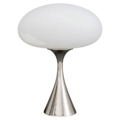 Laurel Mid-Century Modern Mushroom Table Lamp with Frosted White Glass Shade