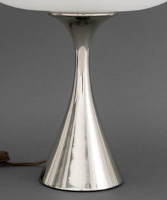 Laurel Mid-Century Modern Mushroom Table Lamp with Frosted White Glass Shade