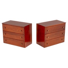 Pair of Modern Cherry-Stained Wood Chests of Drawers