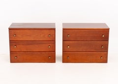 Pair of Modern Cherry-Stained Wood Chests of Drawers
