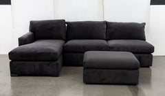 Modulares Sofa im amerikanischen Modern-Stil mit dunklem Samtbezug