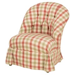 Edward Ferrell Button-Tufted Linen Upholstered & Slipper Chair
