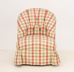 Edward Ferrell Button-Tufted Linen Upholstered & Slipper Chair