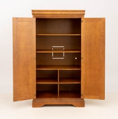 Modern Cherrywood Two-Door Wardrobe With Four Shelves
