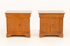 Pair of Louis Philippe Style Maple Wood Bedside Cabinets