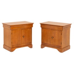 Pair of Louis Philippe Style Maple Wood Bedside Cabinets