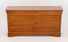 Louis Philippe Style Maple Chest of Drawers With Brass Pulls