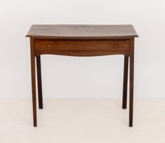 French Provincial Rectangular Oak Side Table With Drawer