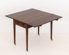 George III Mahogany Pembroke Table With Drawer Atop Casters