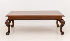 Ralph Lauren George III Style Walnut Coffee Table With Cabriole Paw Feet