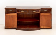 George III Style Flame Mahogany Breakfront Sideboard