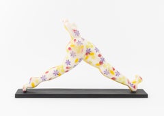Francoise Abraham, Woman Walking, Painted Resin Sculpture