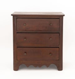 Georgian Dark Stained Oak Diminutive Chest of Three Drawers