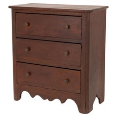 Georgian Dark Stained Oak Diminutive Chest of Three Drawers