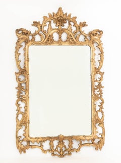 Rococo Style Silvered and Gilt Composition Framed Mirror