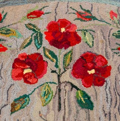 Vintage Hand-Hooked Half-Moon Wool Rug, 1' 6" x 3' 2"