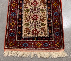 Persian Kazak Runner with Animal and Floral Design, 11' 6" x 2' 8"