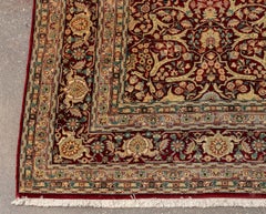 Persian Vintage Floral Motif Qum Silk Rug, 12' 7" x 6'
