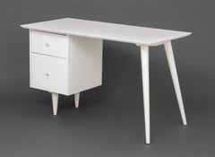 Paul McCobb Style Mid-Century Modern White Painted Desk